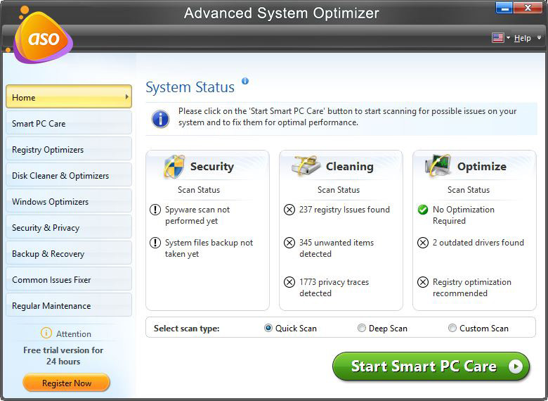 Phần mềm Advanced System Optimizer
