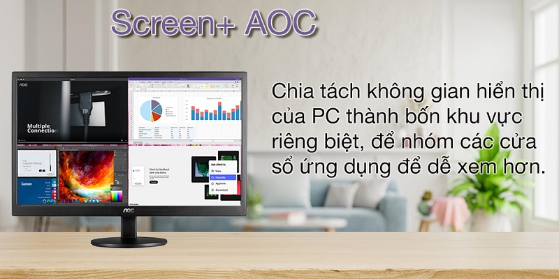 Phần mềm Screen+ AOC giúp tùy chỉnh dễ dàng