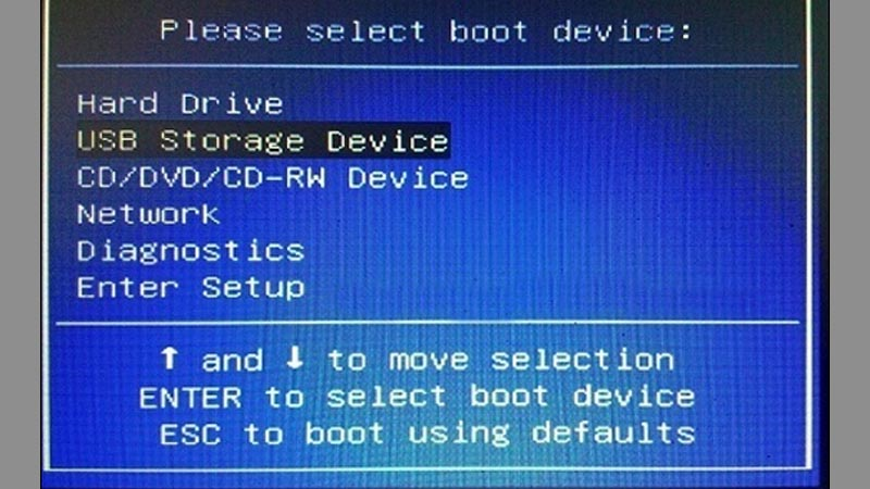 Chọn boot từ USB