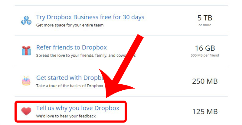Nhập vào mục Tại sao bạn yêu Dropbox