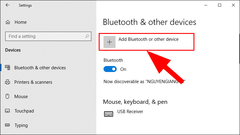 Nhấn chọn Add Bluetooth or other device