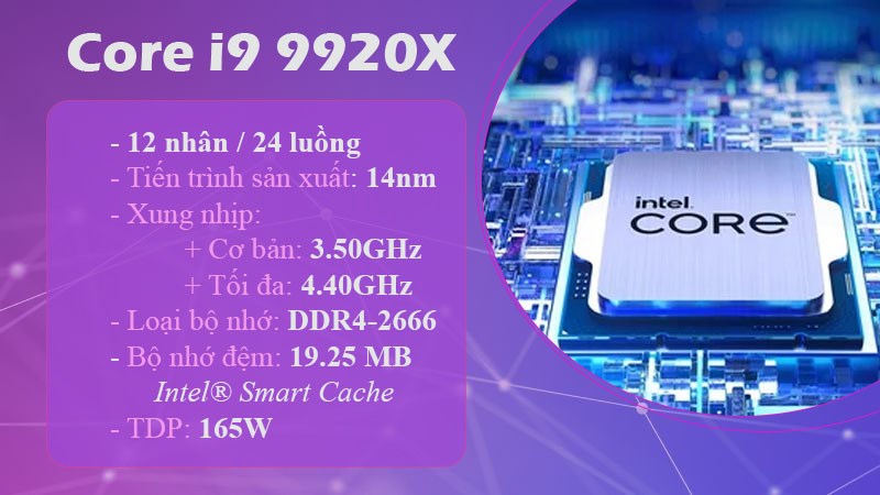 Thông số kỹ thuật chip Intel Core i9 9920X