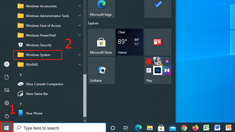Giao diện Windows 10 Pro