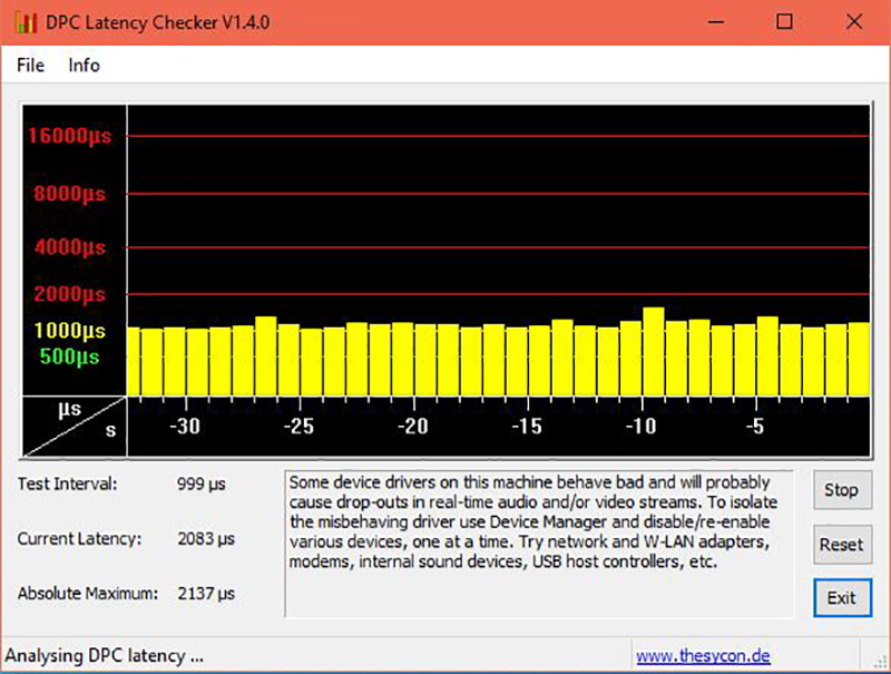 Kiểm tra độ trễ DPC bằng phần mềm DPC Latency Checker