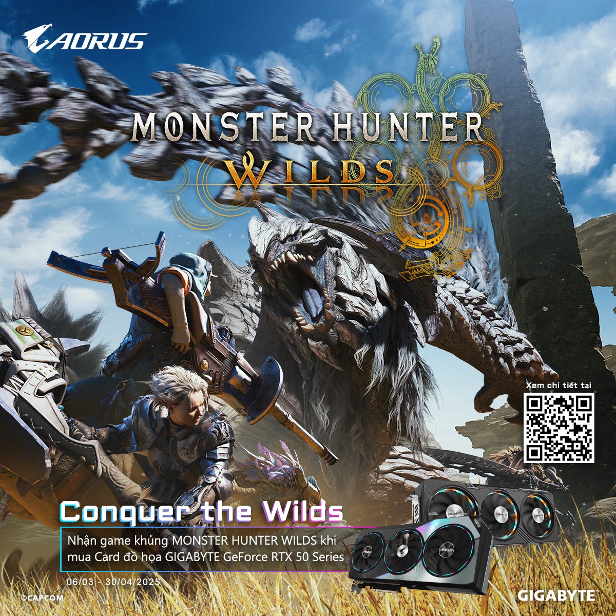 Mua sản phẩm GIGABYTE – Nhận Game HOT Monster Hunter Wilds 