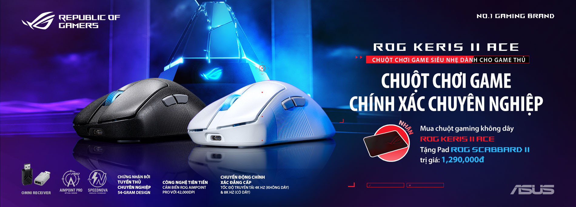 ROG KERIS II ACE – CHUỘT CHƠI GAME CHÍNH XÁC CHUYÊN NGHIỆP