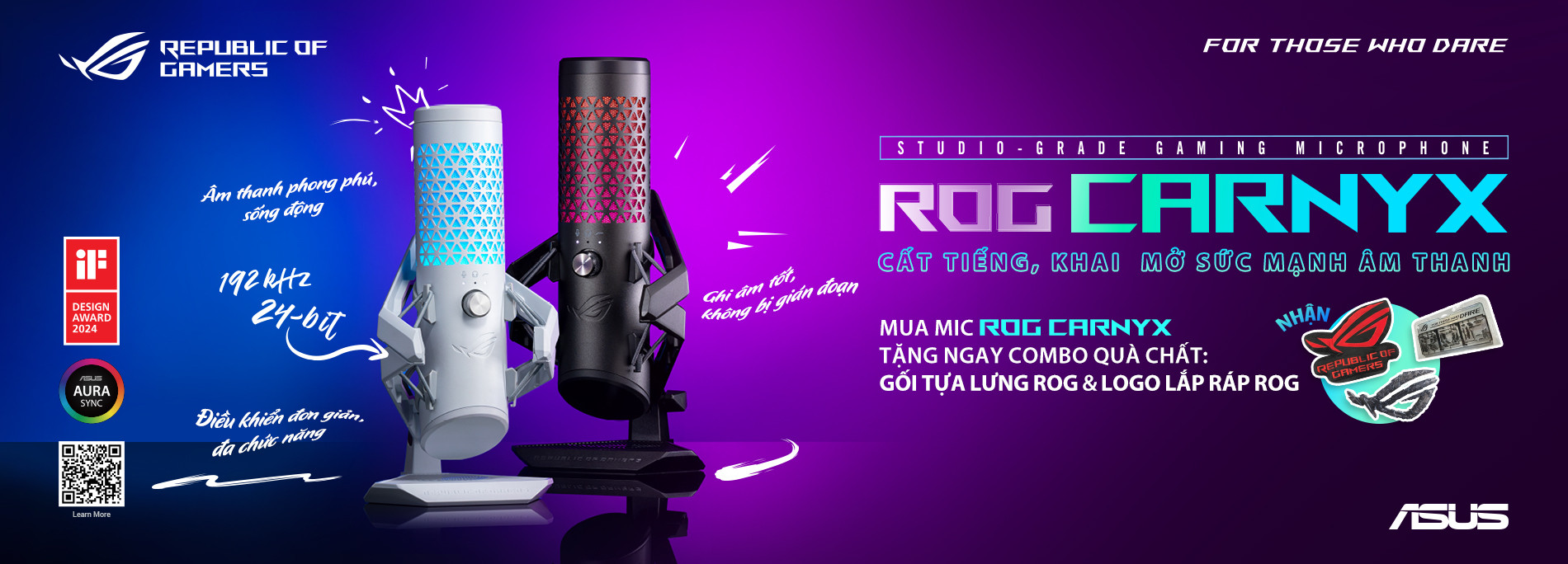 GAMING MICROPHONE ROG CARNYX  CẤT TIẾNG – KHAI MỞ SỨC MẠNH ÂM THANH