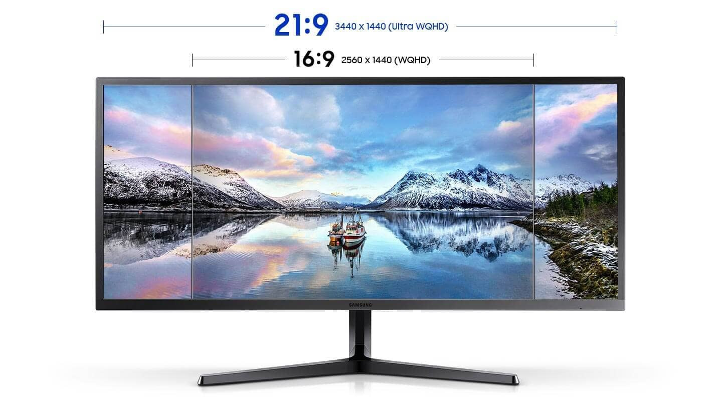 Chiếc màn hình Samsung SJ55W siêu rộng với 34 inch