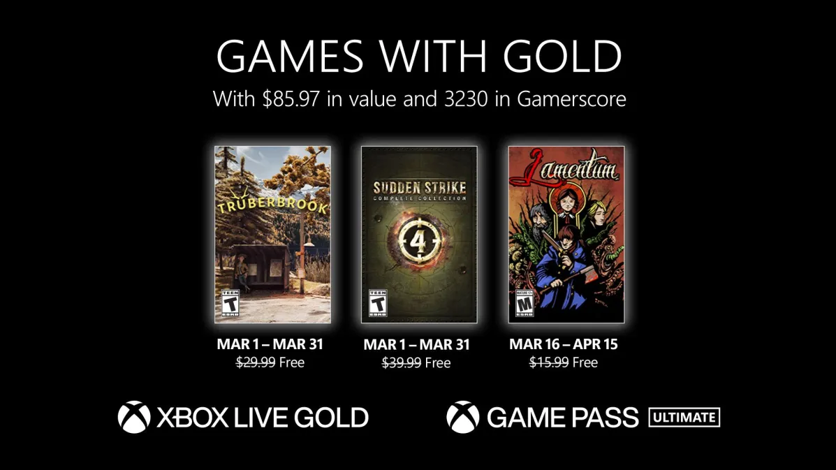 Xbox công bố Games With Gold trong tháng 3 năm 2023