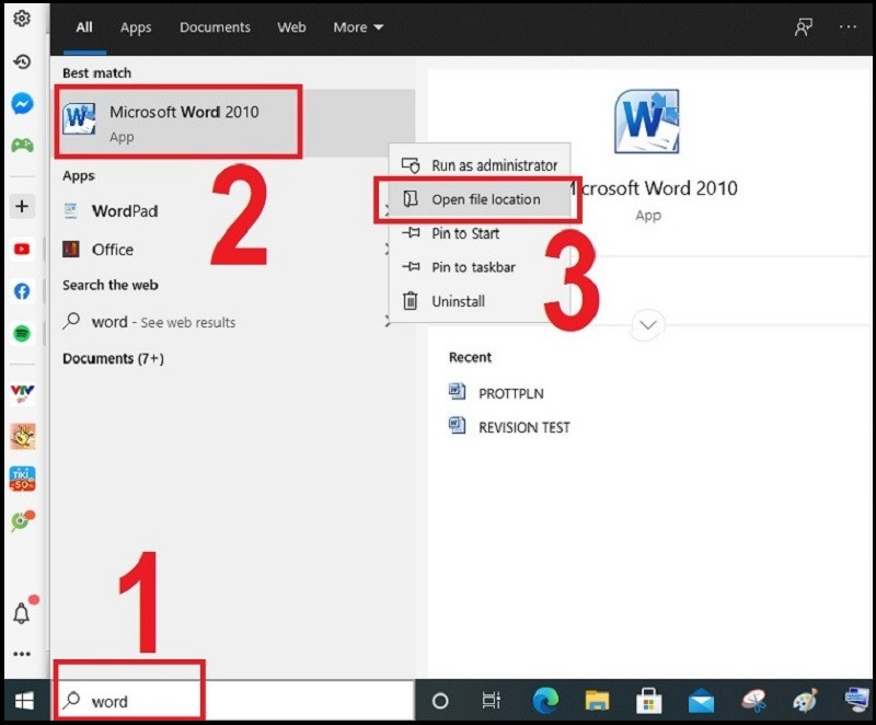Hướng dẫn cách đưa biểu tượng Word và phần mềm ra desktop trong Windows 10