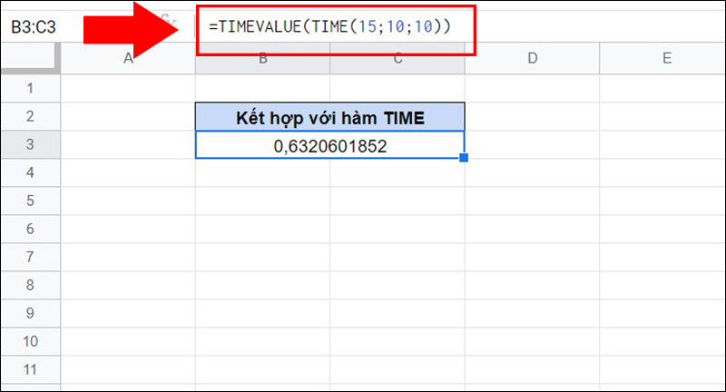 Hướng dẫn cách sử dụng hàm TIMEVALUE trong Google Sheet đơn giản, hiệu quả