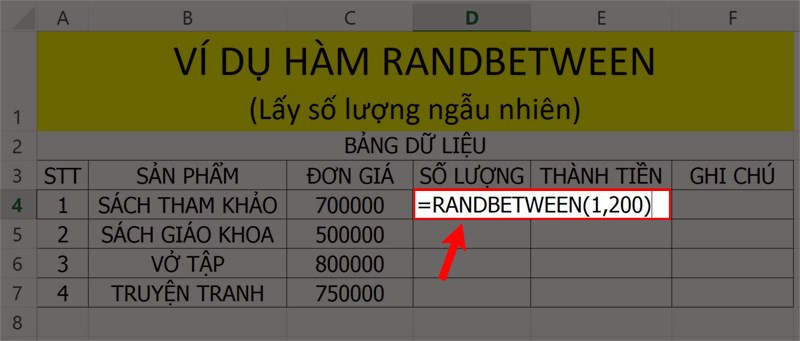 Hướng dẫn sử dụng hàm RANDBETWEEN chọn số ngẫu nhiên trong Mcrosoft Excel chi tiết