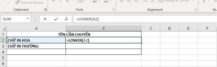Mách bạn 4 cách đổi chữ in hoa thành chữ in thường trong Excel