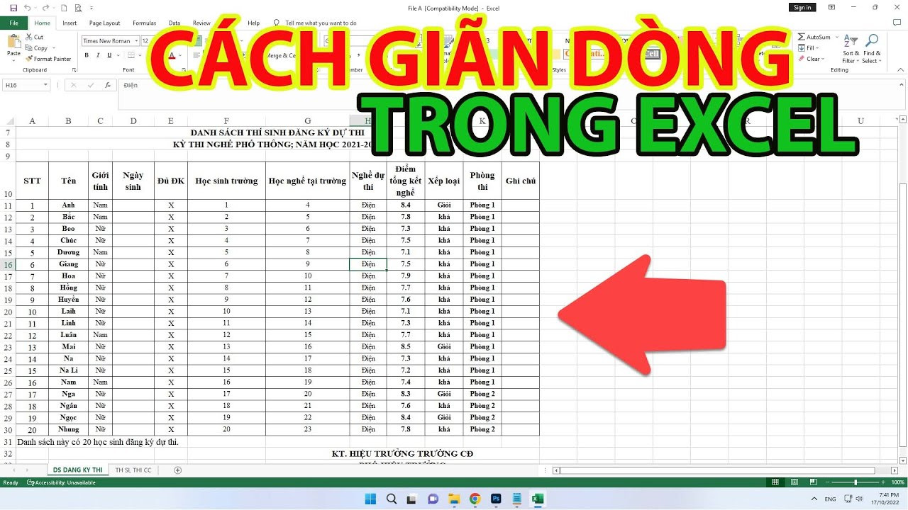 3 phương pháp giãn dòng trong Excel cực nhanh