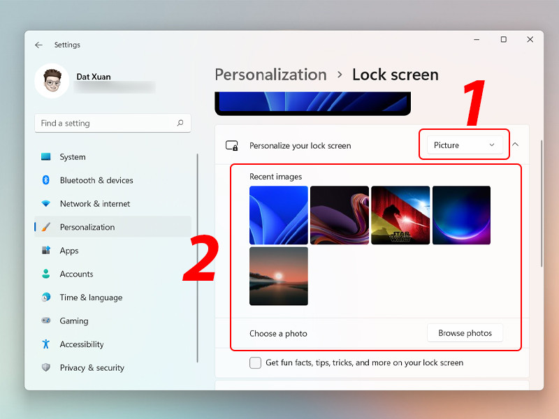 Hướng dẫn chi tiết cách đổi ảnh nền, tùy chỉnh màn hình khóa máy tính trên Windows 11
