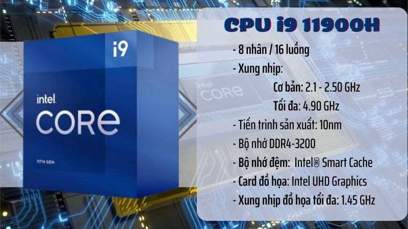 Khám phá chi tiết thông số và hiệu năng CPU Core i9 11900H 