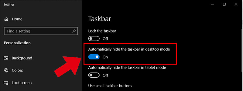 Hướng dẫn cách bật tự động ẩn thanh Taskbar trên Windows 10 đơn giản,nhanh chóng
