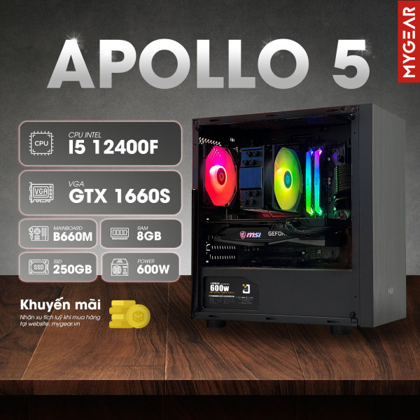 MG Apollo 5| INTEL I5 12400F| RAM 8G| 250G SSD| GTX 1660S 6G| 600W|