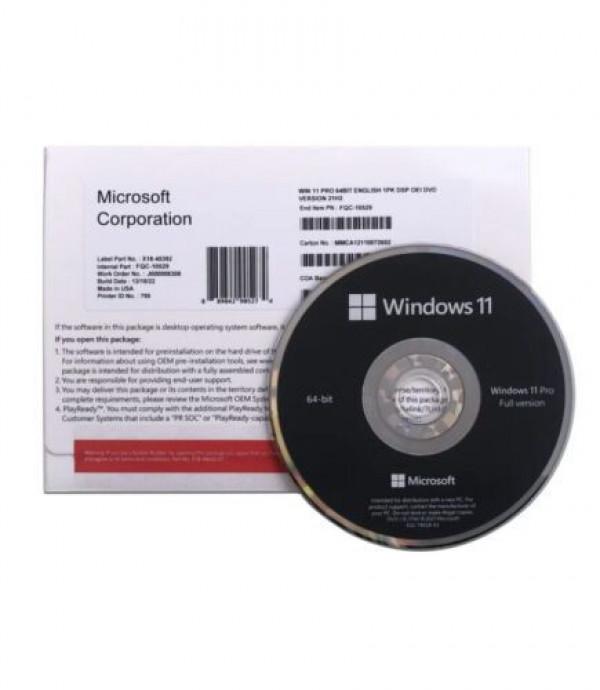 Windows Pro 11 x64 Eng Intl 1pk DSP OEI DVD (FQC-10528)