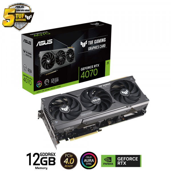 VGA  Asus TUF Gaming RTX 4070 12GB GDDR6X sở hữu thiết kế thông minh