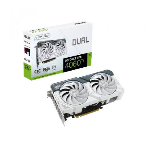 Card màn hình Asus Dual GeForce RTX 4060 White OC Edition 8GB GDDR6 (DUAL-RTX4060-O8G WHITE)