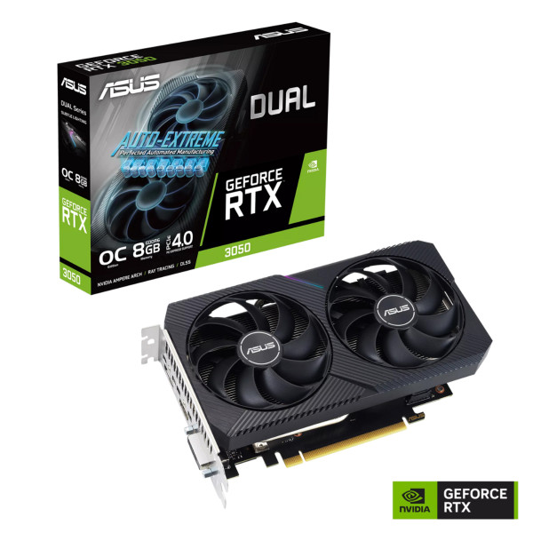 Card màn hình ASUS Dual GeForce RTX™ 3050 OC V2 8GB GDDR6 (DUAL-RTX3050-O8G-V2