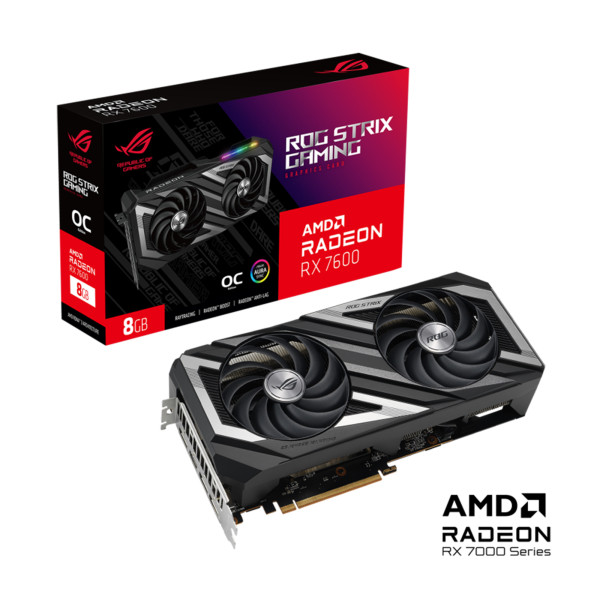 Card màn hình Asus ROG Strix Radeon RX 7600 OC Edition 8GB GDDR6 (ROG-STRIX-RX7600-O8G-GAMING)