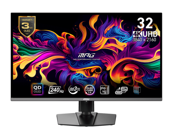 Màn Hình Gaming MSI MPG 321URX QD-OLED (31.5 Inch / 240Hz / 4K UHD / 0.03ms / QD-OLED)