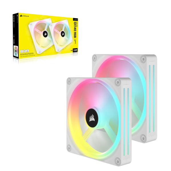 Fan Corsair iCUE LINK QX140 RGB 140mm PWM Magnetic Dome White - Starter Kit 