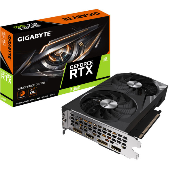 Card màn hình Gigabyte GeForce RTX 3060 Windforce OC 12G GDDR6 (GV-N3060WF2OC-12GD)