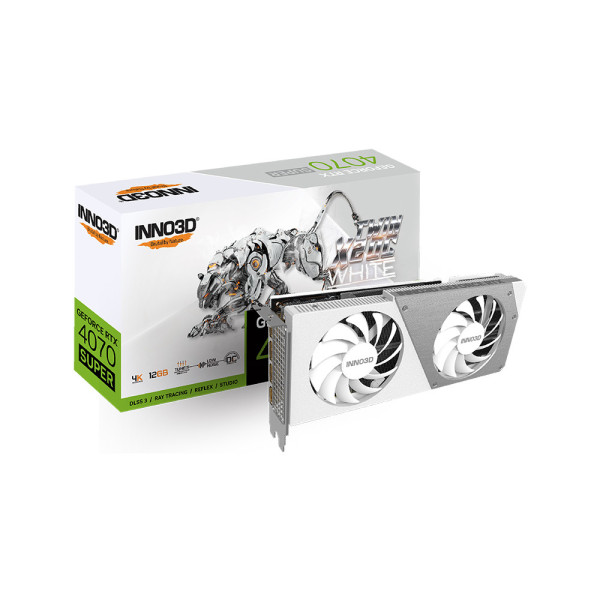 Card Màn Hình Inno3D Geforce RTX 4070 SUPER TWIN X2 OC WHITE 12GB GDDR6X (N407S2-126XX-186162W)