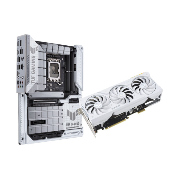 Combo BTF Card màn hình  ASUS TUF Gaming GeForce RTX™ 4070 Ti SUPER BTF White - Bo mạch chủ ASUS TUF Gaming Z790 Plus Wifi BTF