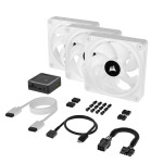 Fan Corsair iCUE LINK QX120 RGB 120mm PWM Magnetic Dome White - Starter Kit 