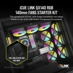 Fan Corsair iCUE LINK QX140 RGB 140mm PWM Magnetic Dome Black - Starter Kit 